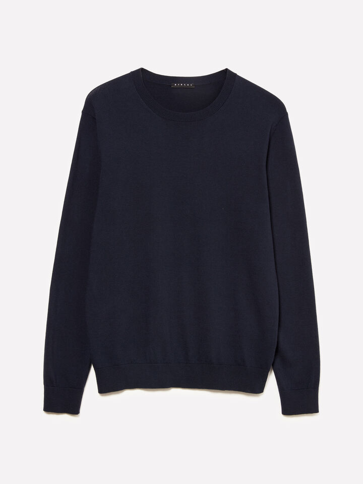 Dark blue crew neck sweater - men's crew neck sweaters - Dark Blue | Sisley image number 5